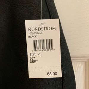 Black leather shorts